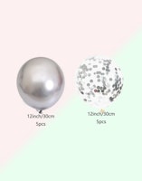 Ballonger Mix Silver / Konfetti Ballong Glitter - 10 st