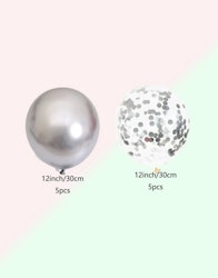 Ballonger Mix Silver / Konfetti Ballong Glitter - 10 st