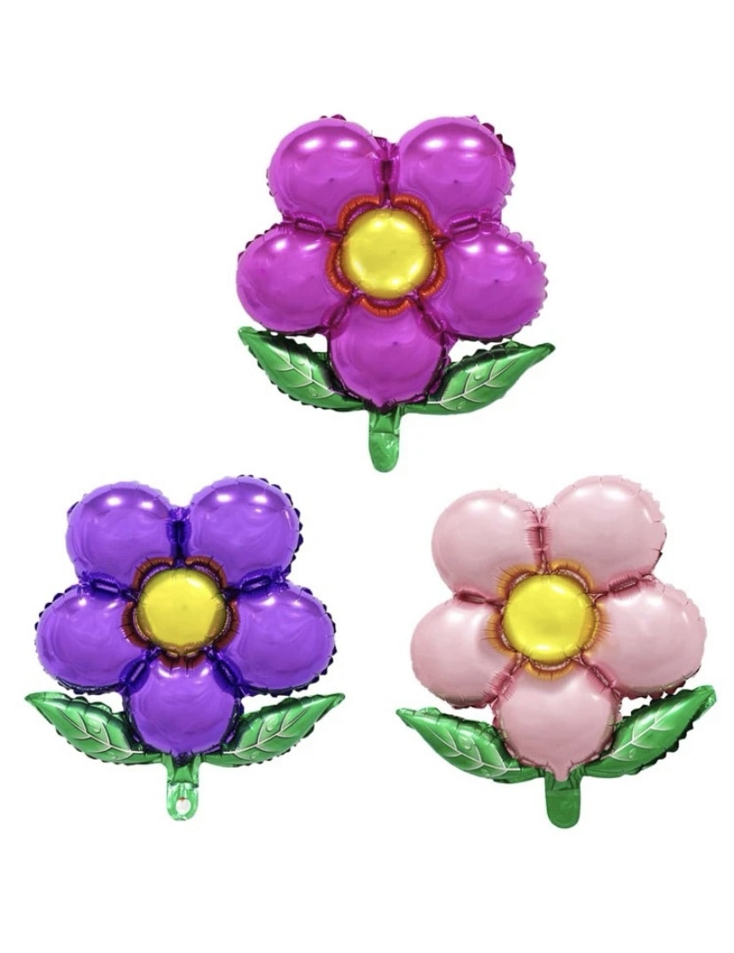 Folieballong Blomma - 3 Set Ballong Rosa Lila