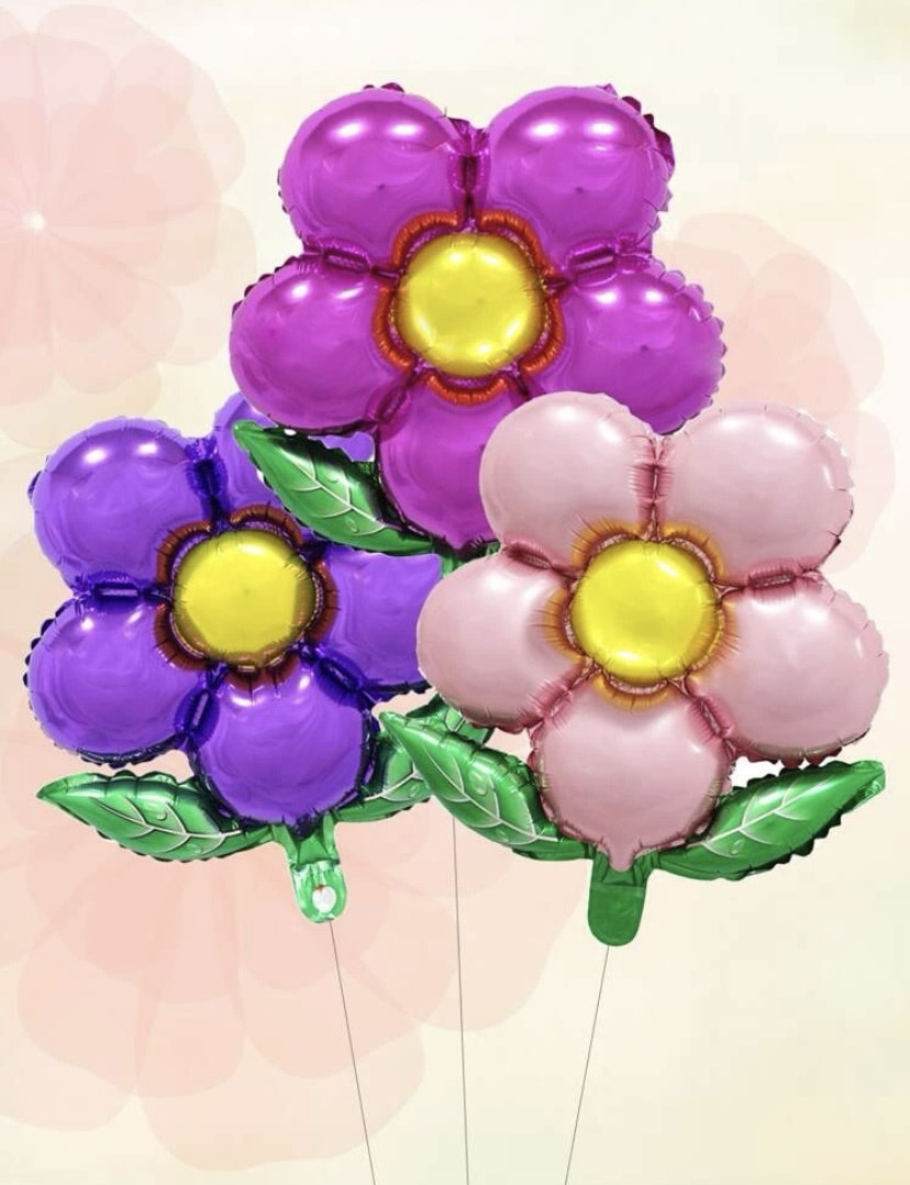 Folieballong Blomma - 3 Set Ballong Rosa Lila