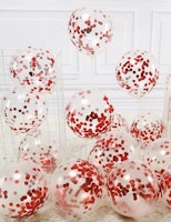 Ballonger Röd Konfetti Glitter -9 st