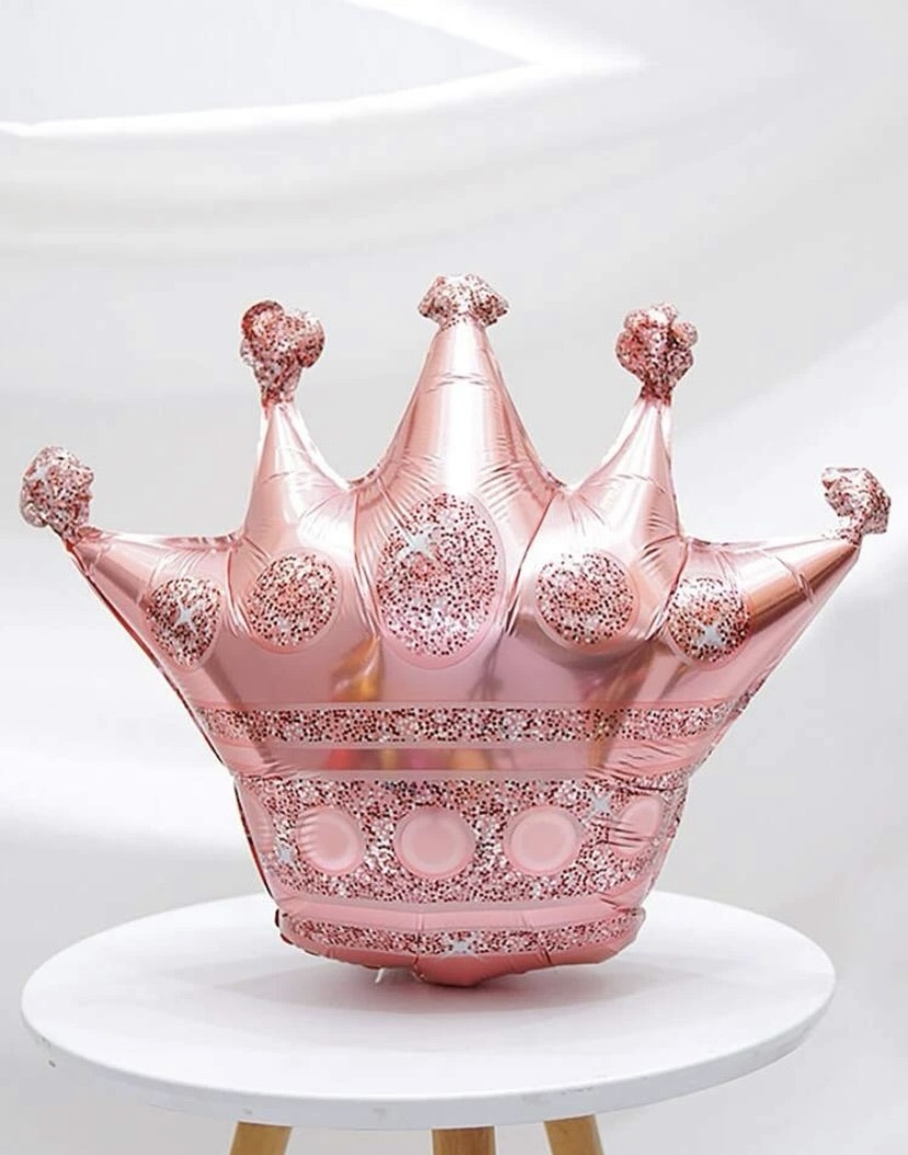 Folieballong Rosa Metallic Krona Ballong