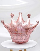 Folieballong Rosa Metallic Krona Ballong