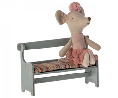 Maileg Bänk med Sittdyna - Vintage Blå Sittbänk