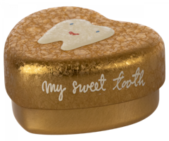 Maileg Tandask Hjärta Guld - My Sweet Tooth Gold
