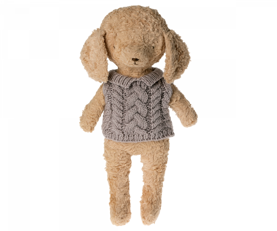 Maileg Stickad Tröja Till Hund Valp Grå - Heather Puppy Supply