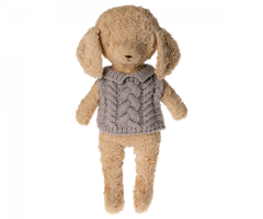 Maileg Stickad Tröja Till Hund Valp Grå - Heather Puppy Supply