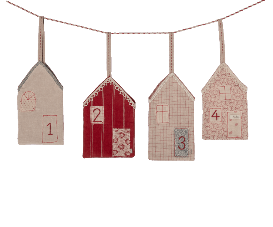 Maileg Adventskalender i Tyg 1-4 - Christmas Street