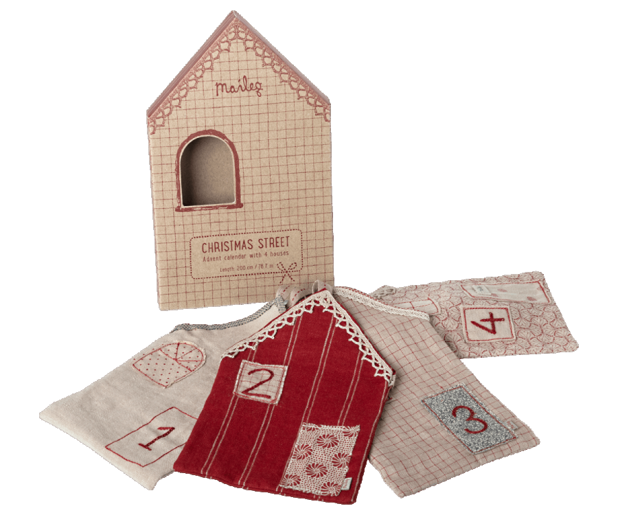 Maileg Adventskalender i Tyg 1-4 - Christmas Street