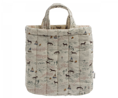 Maileg Quiltad Mjuk Tyg Väska med Handtag Hästar - Tygväska Tote Bag Happy Horse