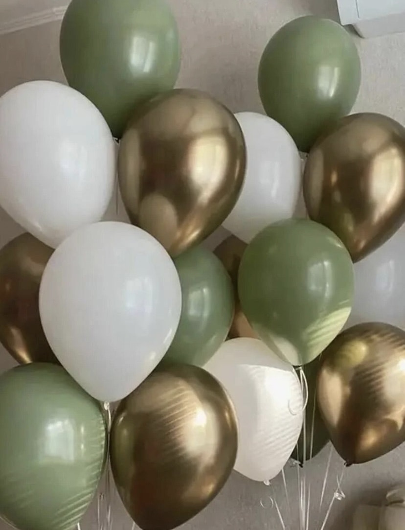 Ballonger Mix Grön/Guld - 20 st
