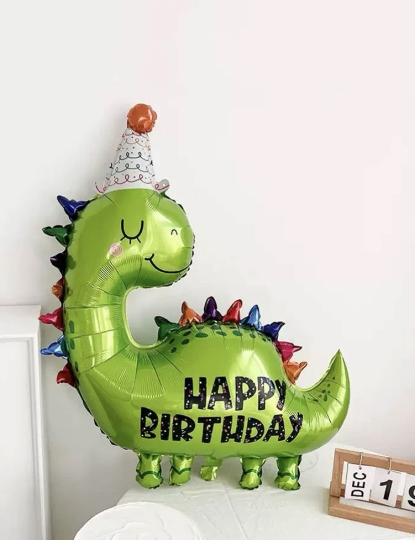Folieballong Grön Dinosaurie Födelsedag - Ballong Happy Birthday