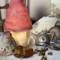 Heico Lampa Svamp Cuberdon (Mörkrosa) - Svamplampa Rosa Barnlampa Egmont Toys