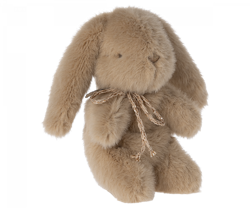Maileg Liten Kanin i Plysch med Rosett Brun - Cream Peach Bunny Mini