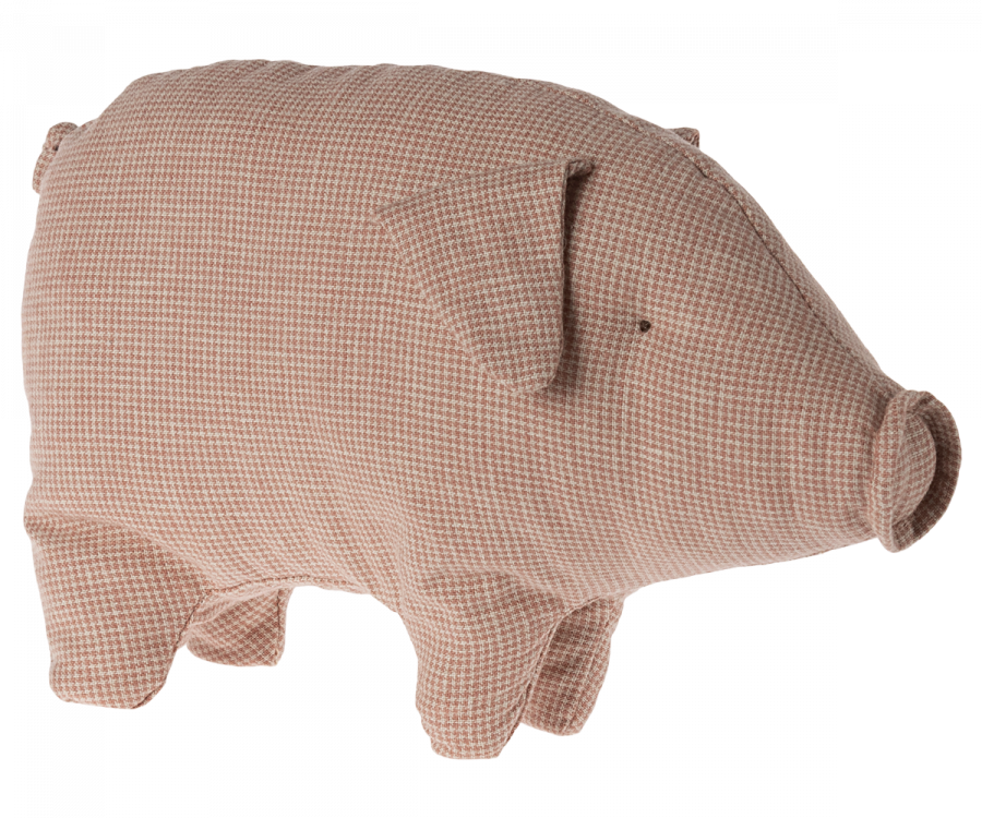 Maileg Rutig Gris Small - Polly Pork Mjukisdjur Rosa