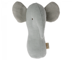 Maileg Skallra Blå Elefant med Rutiga Öron - Light Dusty