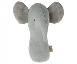 Maileg Skallra Blå Elefant med Rutiga Öron - Light Dusty