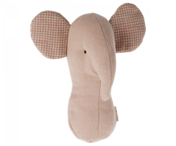 Maileg Skallra Rosa Elefant med Rutiga Öron - Rose
