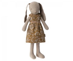 Maileg Kanin Storlek 2 - Bunny med Gul Blommig Klänning