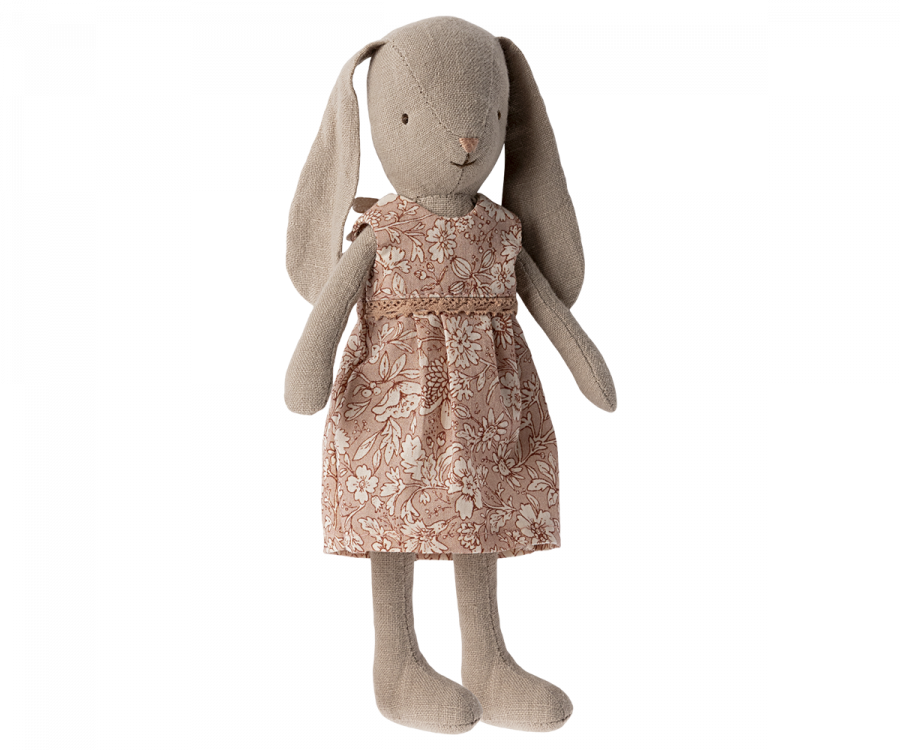 Maileg Kanin Storlek 1 - Bunny med Rosa Blommig Klänning