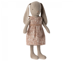 Maileg Kanin Storlek 1 - Bunny med Rosa Blommig Klänning