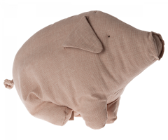 Maileg Rutig Gris Medium - Polly Pork Mjukisdjur Rosa