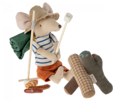 Maileg Camping Brasa Lägereld Set med Grillpinnar Korv Marshmallows Pinnbröd Magnet i Handtaget