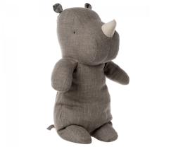 Maileg Noshörning Medium Mörkgrå - Safari Friends Rhino Dark Grey Grå