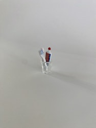 Miniatyr Badrumstillbehör Set Två Tandborste och Tandkräm Dekoration till Dockskåpet