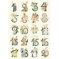 Affisch Blomstersiffror 50 x 70 cm Poster Barntavla Siffror