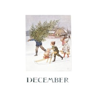 Vykort Månadskort December Elsa Beskow