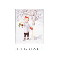 Vykort Månadskort Januari Elsa Beskow