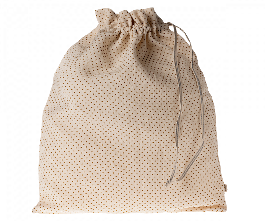 Maileg Förvaringspåse i Tyg Prickig Brun - Small Brown Dots Beige Förvaring Tygpåse