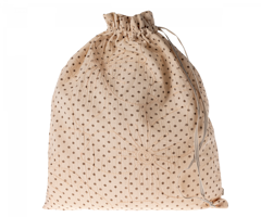 Maileg Förvaringspåse i Tyg Prickig Brun - Brown Dots Beige Förvaring Tygpåse