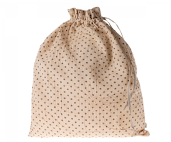 Maileg Förvaringspåse i Tyg Prickig Brun - Brown Dots Beige Förvaring Tygpåse