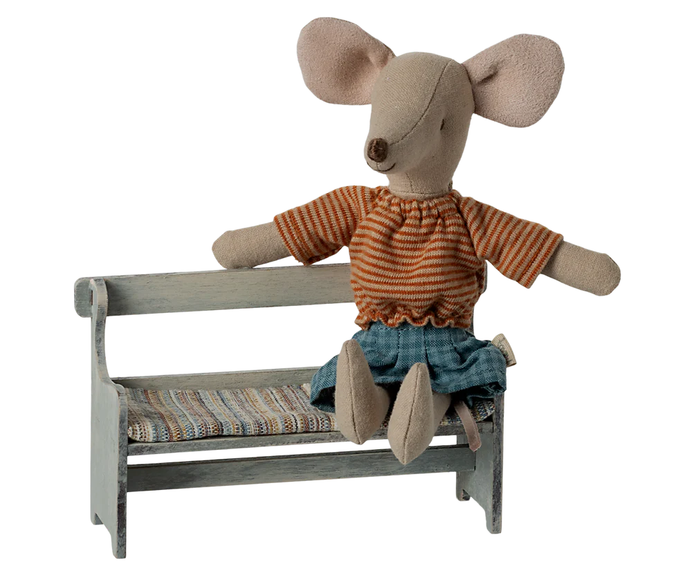 Maileg Bänk med Sittdyna - Vintage Offwhite Vit Sittbänk