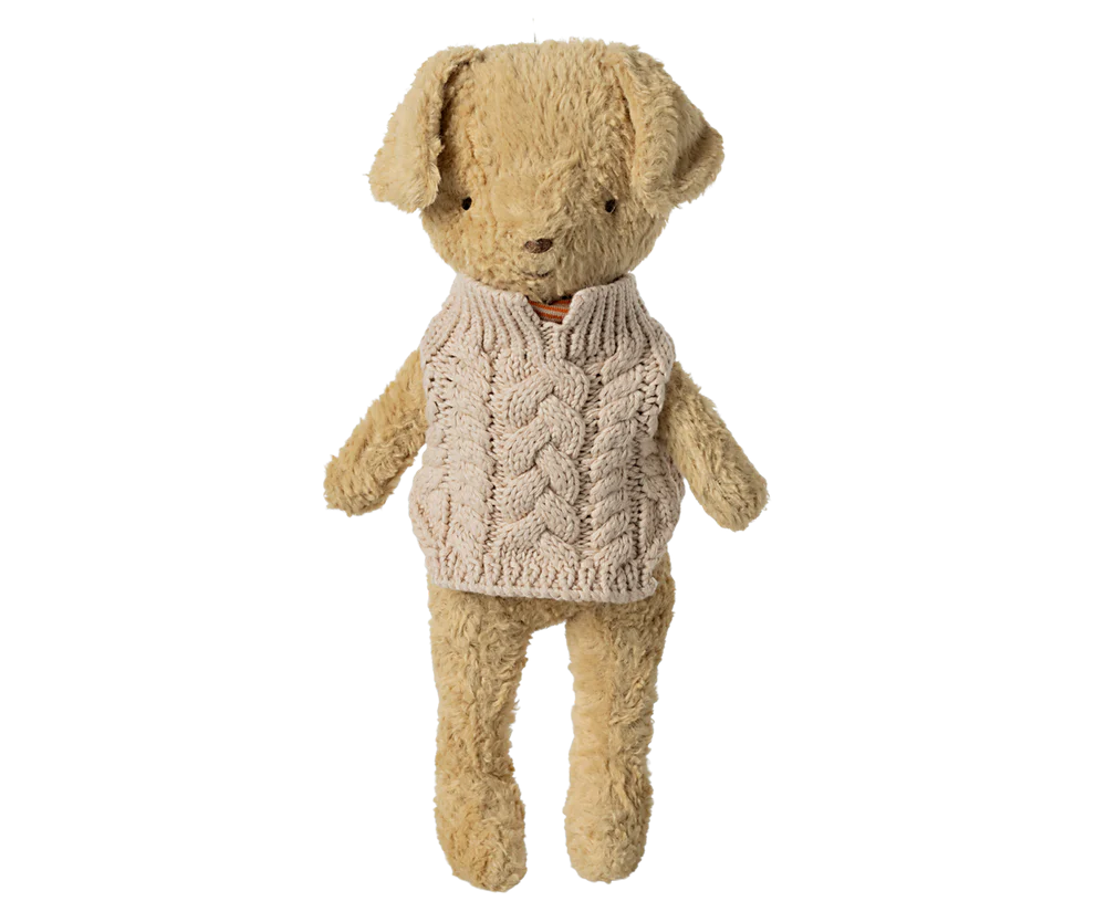 Maileg Stickad Tröja till Hund Valp Beige - Sand Puppy Supply