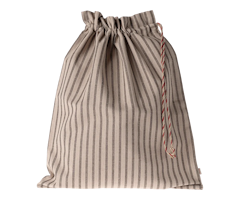 Maileg Förvaringspåse i Tyg Randig Brun - Stripes Sand/Brown Förvaring Tygpåse