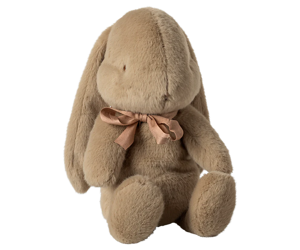 Maileg Kanin i Plysch med Rosett Medium Brun - Bunny Plush Dusty Brown med Rosett