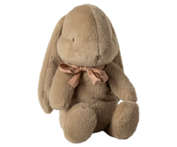 Maileg Kanin i Plysch med Rosett Medium Brun - Bunny Plush Dusty Brown med Rosett