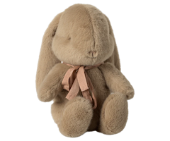 Maileg Kanin i Plysch med Rosett Small Brun - Bunny Plush Dusty Brown med Rosett