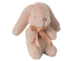 Maileg Liten Kanin i Plysch med Rosett Rosa - Powder Bunny Mini
