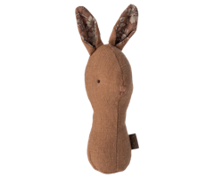 Maileg Skallra Brun Kanin med Blommiga Öron - Chocolate