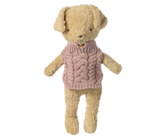 Maileg Stickad Tröja till Hund Valp Rosa - Dark Rose Puppy Supply