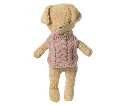 Maileg Stickad Tröja till Hund Valp Rosa - Dark Rose Puppy Supply