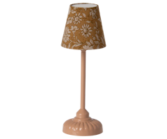 Maileg Vintage Golvlampa Liten Blommig Rosa Gul - Dark Powder
