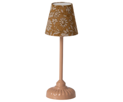Maileg Vintage Golvlampa Liten Blommig Rosa Gul - Dark Powder