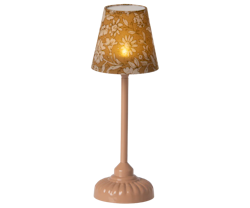 Maileg Vintage Golvlampa Liten Blommig Rosa Gul - Dark Powder