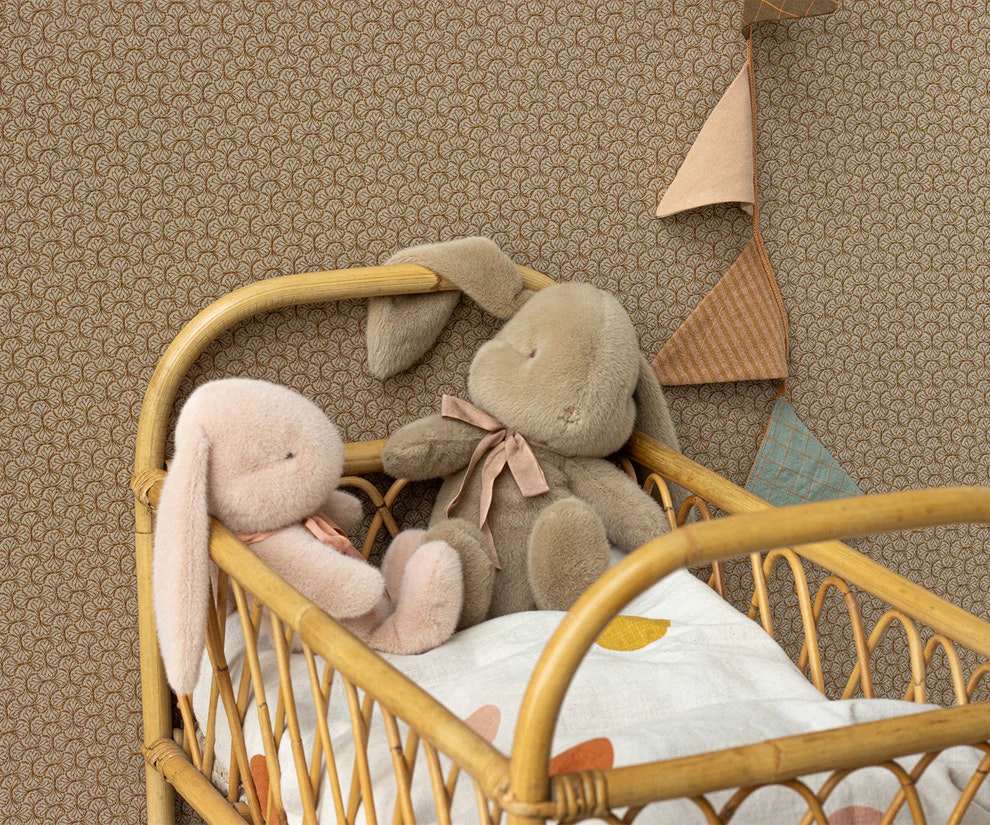 Maileg Kanin i Plysch med Rosett Medium Rosa - Bunny Plush Powder med Rosett
