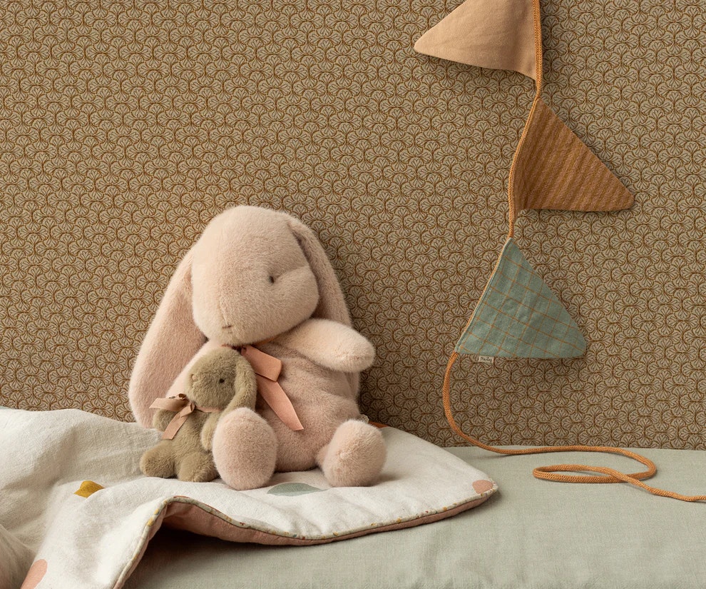 Maileg Kanin i Plysch med Rosett Small Rosa - Bunny Plush Powder med Rosett